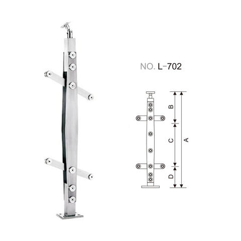 Stainless steel rail post for handrail