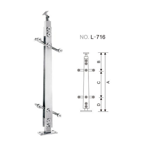 Stainless steel rail post for handrail