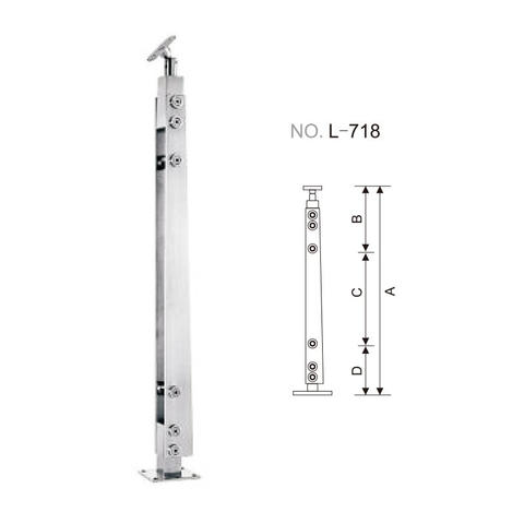 Stainless steel rail post for handrail
