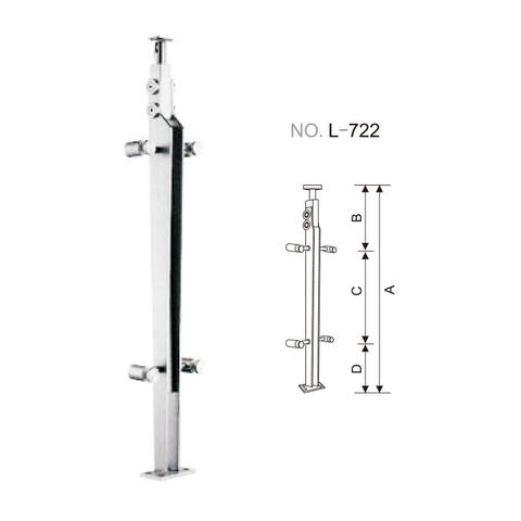 Stainless steel rail post for handrail