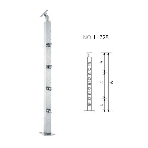 Stainless steel rail post for handrail
