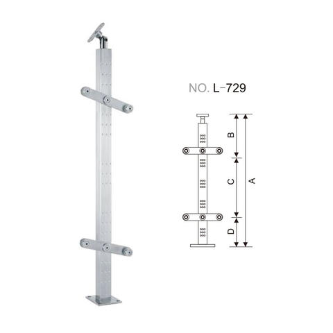 Stainless steel rail post for handrail