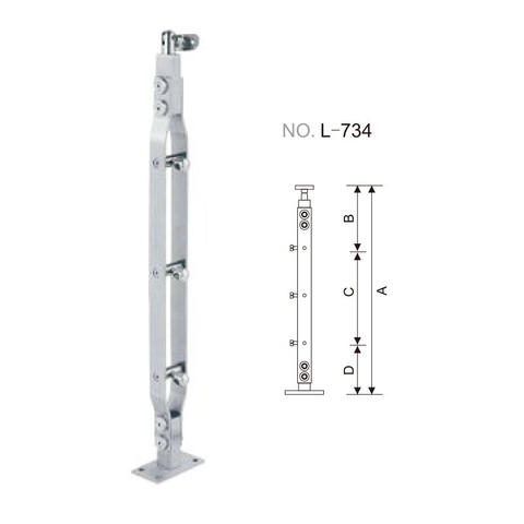 Stainless steel rail post for handrail