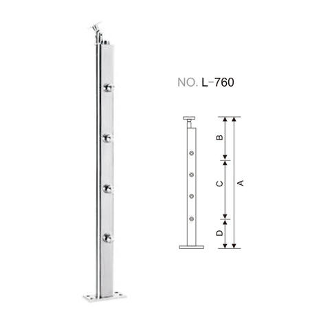 Stainless steel rail post for handrail