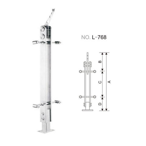 Stainless steel rail post for handrail