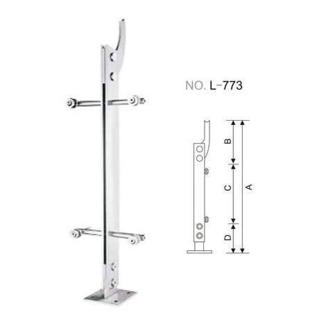 Stainless steel rail post for handrail