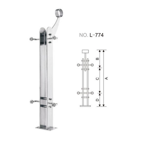 Stainless steel rail post for handrail