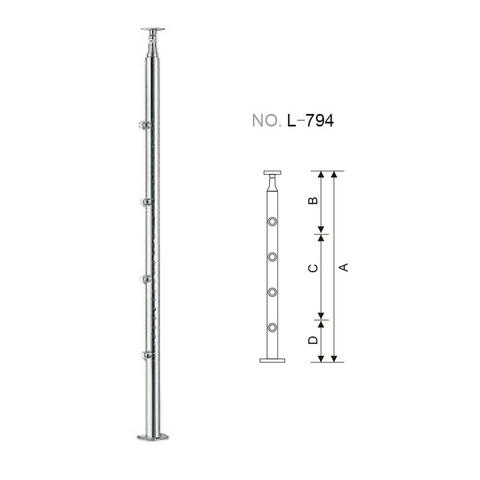Stainless steel rail post for handrail