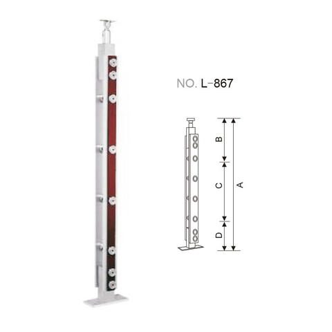 Stainless steel rail post for handrail
