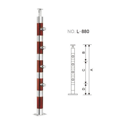 Stainless steel rail post for handrail