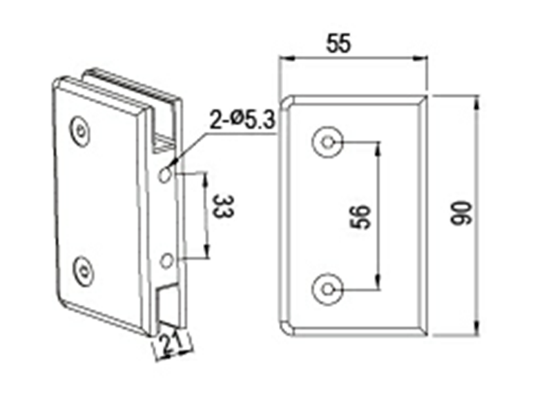 حامل زجاج غرفة الاستحمام